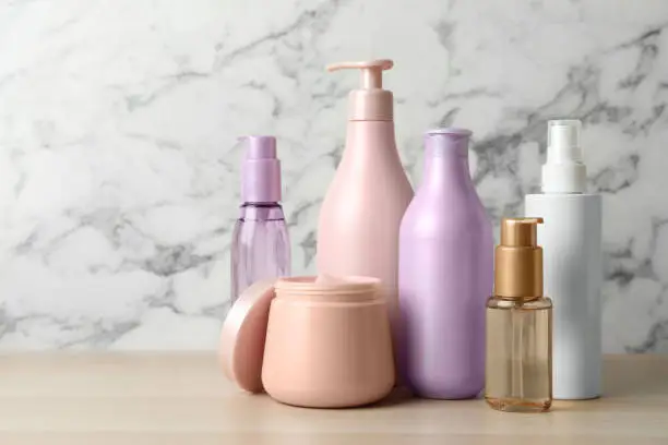 Haircare bottles with brush